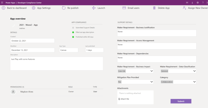 Figure 13 – App overview