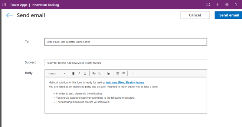6. When the solution is finished, we going to send the e-mail to the tester.